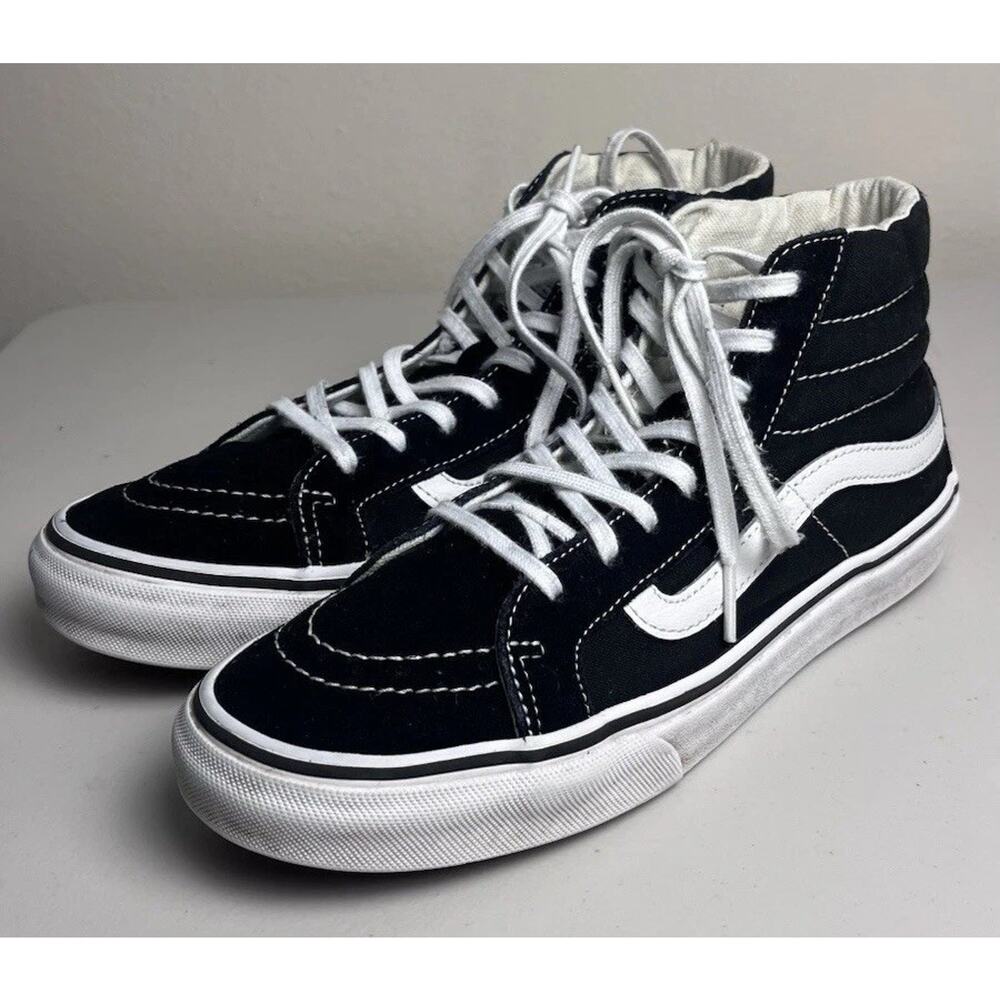 Vans sk8 High Top Black Canvas Skate Shoes Size 6.5 Men/8 Woman Classic